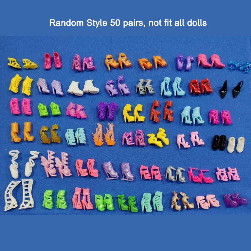50 Paar Puppenschuhe, Pumps, Puppenstiefel, flache Schuhe – Bild 6