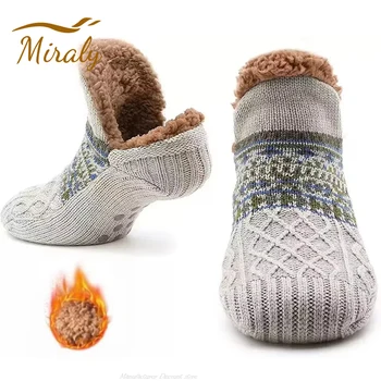 Super warme Winter rutschfeste Bodensocken Damen Herren Schneesocken Schlaf Teppich Socken Hausschuhe Socken