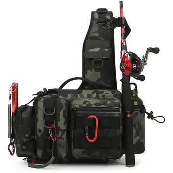 Angelgerät-Rucksack, Köderbox, Aufbewahrungstasche für Ausrüstung, Gürteltasche für Männer