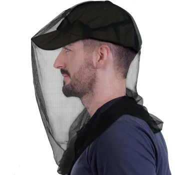 Moskitonetz für den Kopf, 2er-Pack, zum Schutz vor Fliegen und Insekten, extra großes und langes Netz