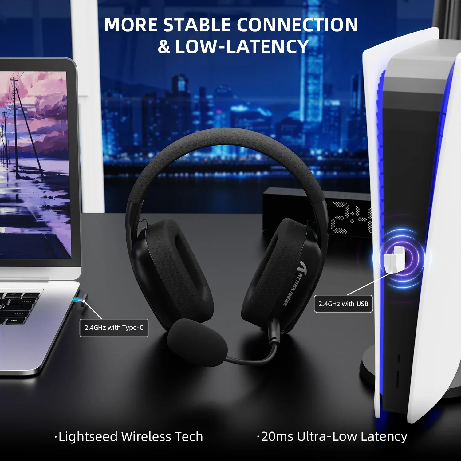 ATTACK SHARK L80PRO Kabelloses Gaming-Headset, 2,4 – Bild 4