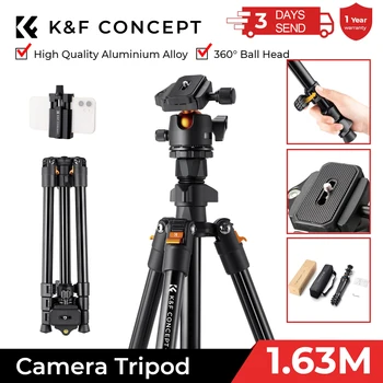 K&F CONCEPT Tragbares Kamera-Reisestativ Flexibles Vlog-Stativ mit 360-Grad-Kugelkopf Schnellverschluss