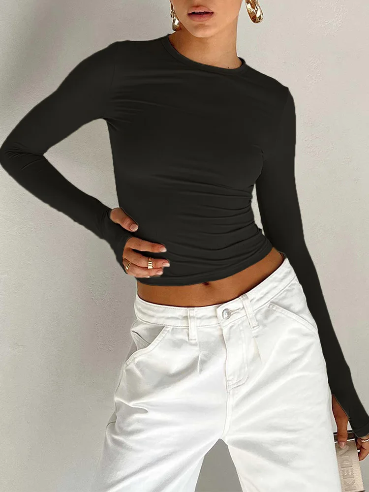 Modisches Damen-T-Shirt mit langen Ärmeln – Bild 5
