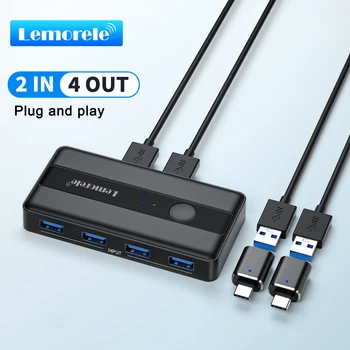 USB KVM Switch Adapter USB 3,0 Switcher 2 Eingang 4 Ausgang USB Switch KVM Switcher Drucker Sharer