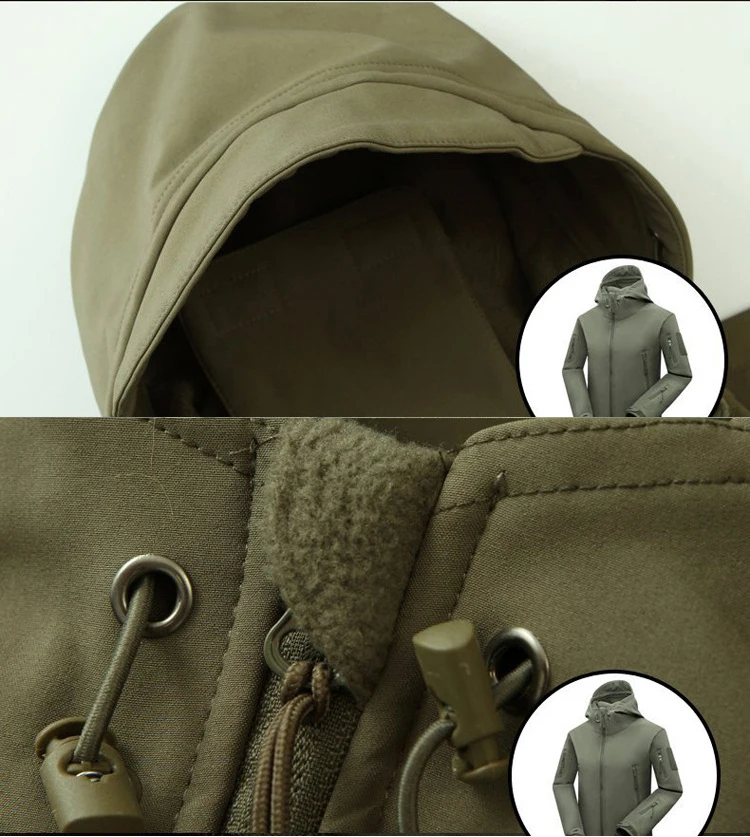 Männer Winter Herbst Softshell Fleece Jacken Winddicht – Bild 3