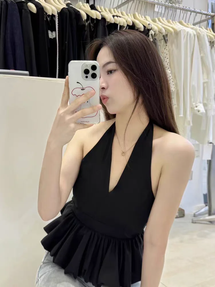 Sommer-Neckholder-Top für Damen mit V-Ausschnitt und – Bild 6