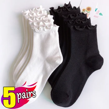 1/3/5pairs Baumwolle Rüschen Ankle Socken Frauen Lolita Nette Kawaii Koreanische Strumpf Mädchen Frühling