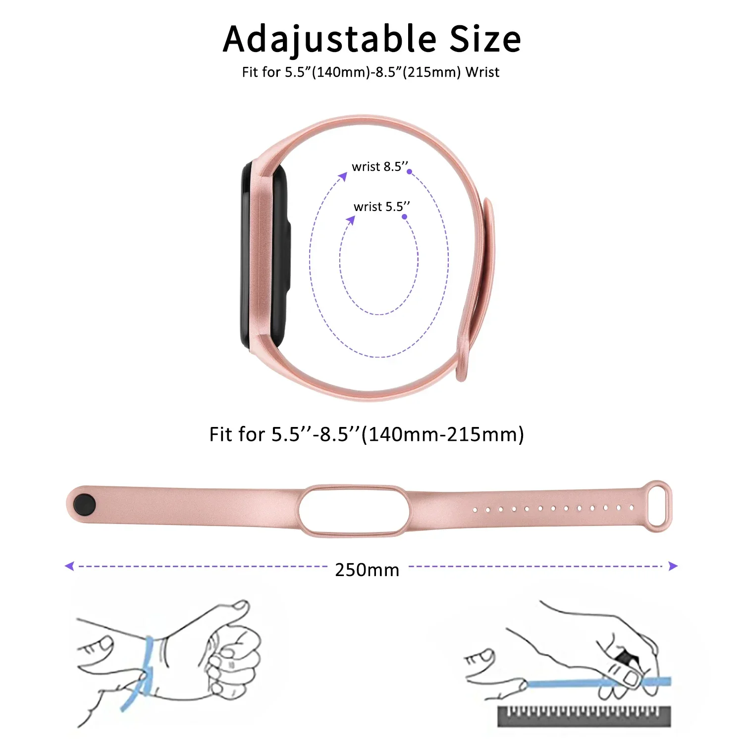 3 stücke Weiche Silikon Strap Für Xiaomi Mi Band 6 5 Amazfit – Bild 2