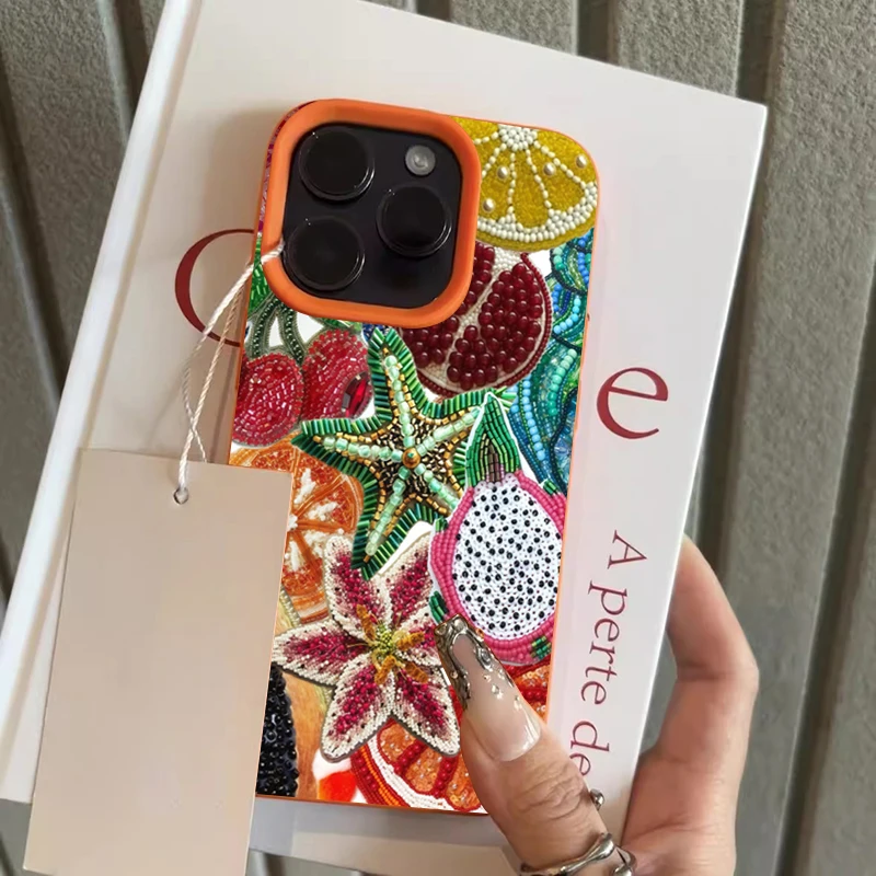 iPhone Hülle mit Retro-Fruchtmuster, stossfest – Bild 6