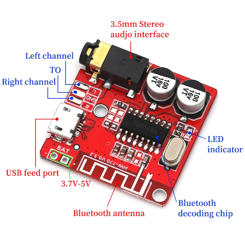 1-10PCS DIY BT Audio Receiver Board BT 4,1 / 5,0 MP3 – Bild 6