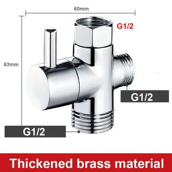 3-Wege-Umstellventil-Bidet-Sprühset aus Messing mit Edelstahldüse, G1/2-Dusch-/Wasserhahn-Adapter, Schlauch