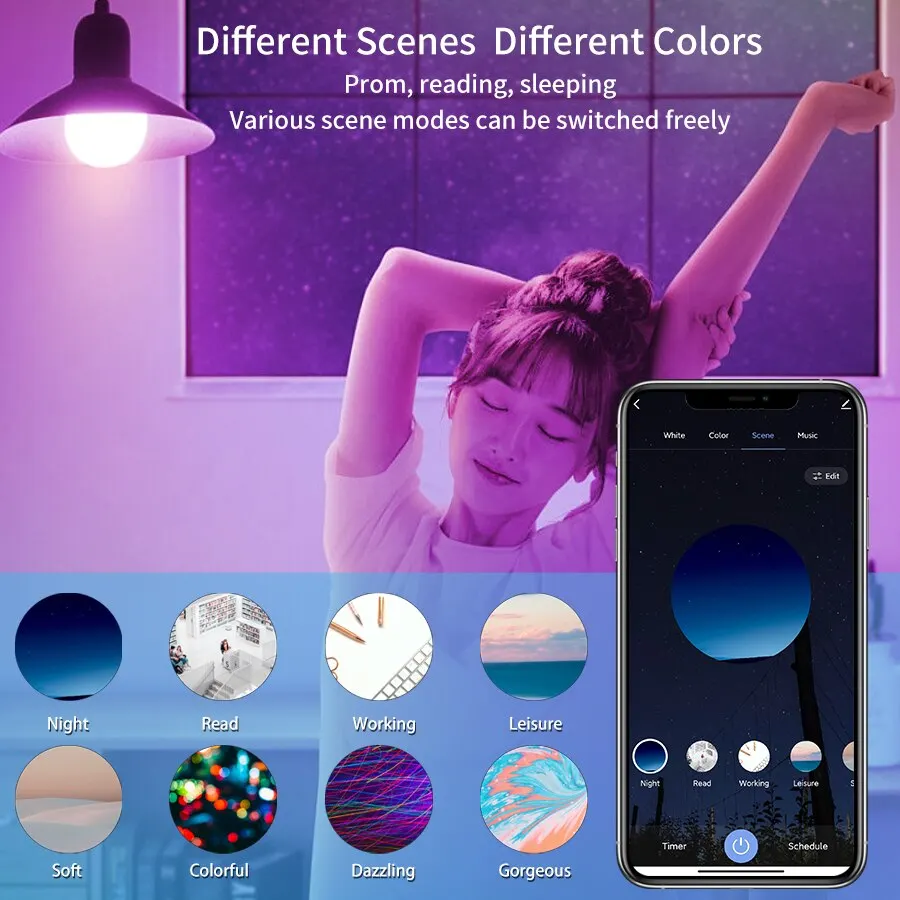 Tuya Smart LED Birne E27 APP Steuerung Dimmbare Licht – Bild 3