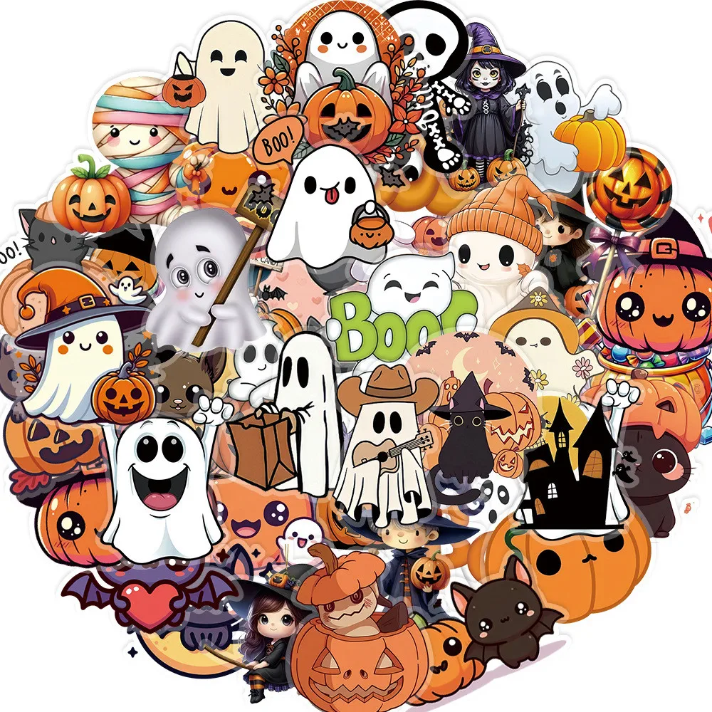 50 Stück neue transparente Halloween-Aufkleber – DIY-Dekor – Bild 2