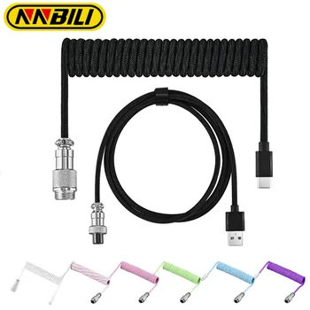 NNBILI Mechanische Tastatur Spiralkabel Draht Typ C USB-Anschluss Aviator Coiling Kabel Desktop-Computer