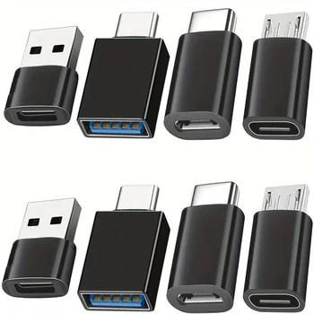 8er-Pack USB 3.0 Typ C Buchse auf USB Stecker Adapter OTG Micro USB auf USB-C Konverter Anschluss für Laptop