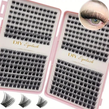 Wimpernverlängerungs-Set - Einzelwimpern-Set, D-Rolle, Mehrere Längen, Geruchlos, Einfach Anzuwenden