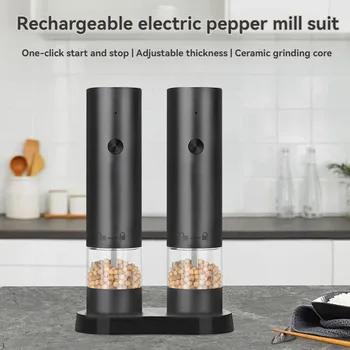 USB-Aufladbare Elektrische Salz- und Pfeffermühle mit Einstellbarer Mahlgradstärke, Großer Kapazität