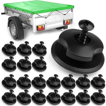 20er-Pack robustes Plangengurt-Knopfset - wasserdichte Befestigungsanker mit Schrauben und Klebepads