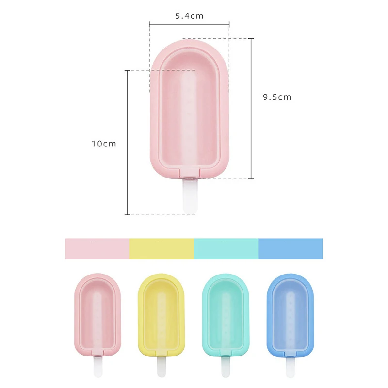 4Pcs Silikon Eis Am Stiel Formen mit Sticks Wiederverwendbare – Bild 6
