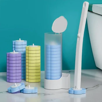 Einweg-Toilettenbürsten-Set, keine Reinigung, langer Griff, wandmontiertes WC-Reinigungswerkzeug-Set
