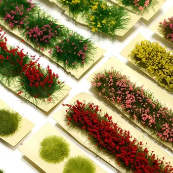 DIY Miniatur Garten Dekor dauerhafte statische Landschaft Modell Landschaft Wargame Gras Büschel Gebäude