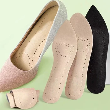 Selbst klebende Leder-Einlegesohlen für Damen High-Heels-Sandalen rutsch feste, atmungsaktive und schweiß