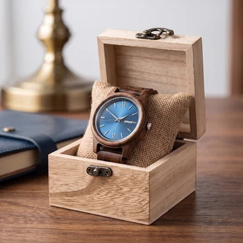Herrenuhr Holzuhr mit Datums- und Wochenanzeige Stilvolle Uhren Zeitmesser Chronograph Quarz Relogio Masculino