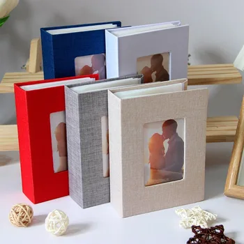 Fotoalbum, 100 Taschen, Fotoalbum, 4 x 6 Fotos, Leinenhülle, Slip-in-Bilderalben, DIY beschreibbare