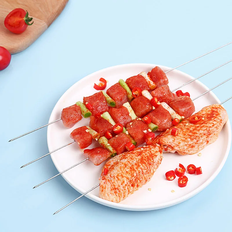 10/20Pcs Edelstahl Grill Spieß Wiederverwendbare BBQ Spieße – Bild 5