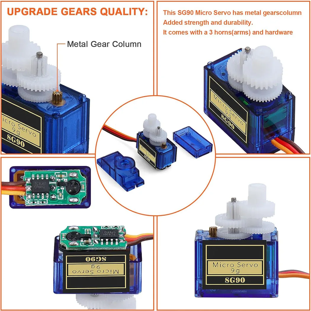 SG90 Micro Servo Motor 180 Grad SG90 9G Getriebemotor – Bild 5