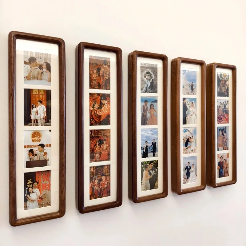 Langer Fotorahmen aus massivem Holz, kreativer Bilderrahmen