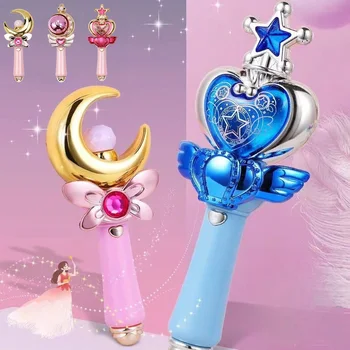 Fee Zauberstab Glowing Musical Sound Effekte Spielzeug Cutie Mond Stange Zauberstab Figur Spielzeug Königin