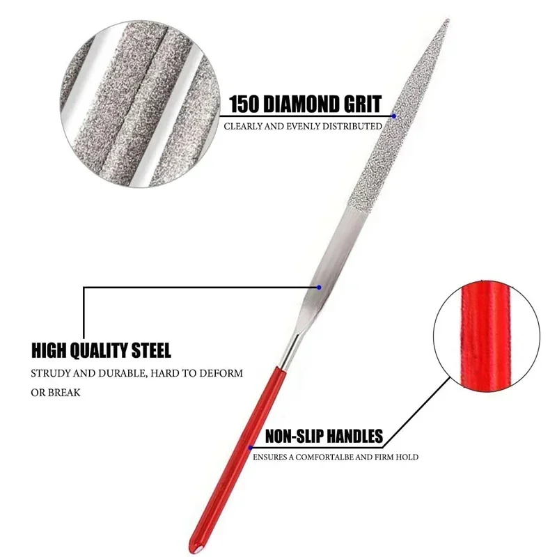 10-teiliges Diamant-Nadelfeilen-Set, 3 x 140 mm – Bild 3