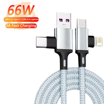 2-in-1 Ladekabel USB-A / USB-C auf Lightning, PD, für iPhone