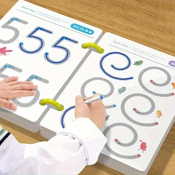 32-seitiges wiederverwendbares Zauber-Übungsnotizbuch-Set | Entwicklungstraining für das ganze Gehirn