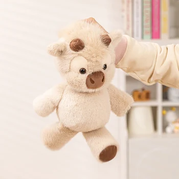 Kuschelige Plüschtiere Rind Flauschige Sitzende Puppe Warm Gemütlich Kinderbegleiter Weihnachtsgeschenk