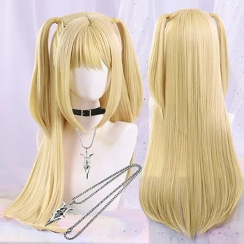 MisaMisa Cosplay-Perücke, langer Stil, goldblond, Damen-Stil, Amane Misa, Anime-Cosplay-Perücke