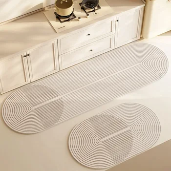 Superabsorbierende Küchenbodenmatte Lange Diatomeenerde-Küchenmatte Weiche Waschbare Teppiche Rutschfeste