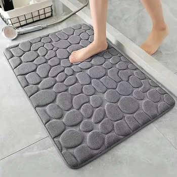 3d rutsch feste Badezimmer matte Bade matten saugfähige Fuß matte Teppich Kopfstein pflaster geprägte Tür
