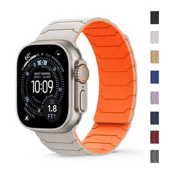 Magnetarmband für Apple Watch Band Ultra 2 3 49 mm 44 mm 40 mm 41 mm 46 mm 42 mm 45 mm 38 Silikonarmband