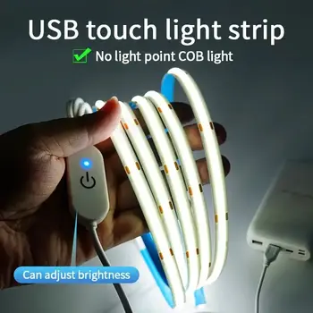 LED COB Licht Streifen Touch Dimmer Flexible Diode Band 5V USB Linear Innen Beleuchtung Lampe Zimmer DIY TV