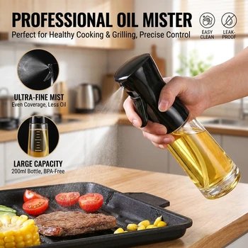 Ölsprayflasche zum Kochen von Küchen Olivenöl -Sprühgerät zum Camping BBQ Backessig Sojasauce 200 ml 300 ml