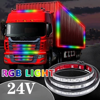 RGB LED-Streifen für LKWs, die mit 24V betrieben werden, und ein Ambientebeleuchtungsset für Fahrzeuge, das