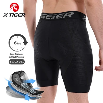 X-TIGER Herren-Radunterwäsche-Shorts, 5D-gepolstert, für Sport, Reiten, Fahrrad, Fahrrad, MTB, Liner-Shorts