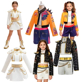 Kinder Mädchen Hip-Hop Jazz Bühnenkostüm-Set, Multi-Style Kinder Bühnenkostüm für Karneval, Geburtstag