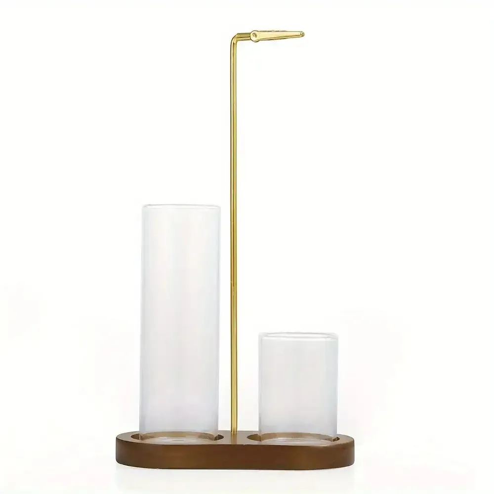 Räucherstäbchenhalter mit Ständer, Glashalter, Holztablett – Bild 4