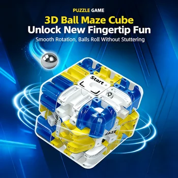 3D-Puzzle, kugelrollender Zauberwürfel, Labyrinth, Kinder, Labyrinth, Zappelspielzeug, logisches Denken