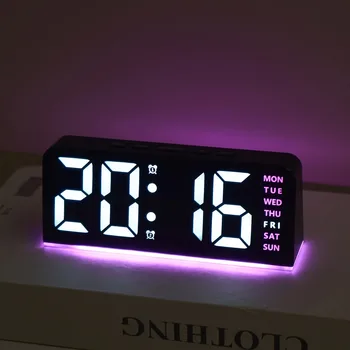 Innovativer digitaler LED-Wecker mit Atmosphärenlicht und Datumsanzeige - USB-betrieben, einstellbare