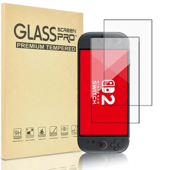 NS2 HD Displayschutzfolie aus gehärtetem Glas für Switch 2, transparenter, kratzfester Displayschutz
