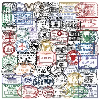 Transparente Vintage-Poststempel-Aufkleber - wasserfeste PET-Dekoration für Tagebücher, Gitarren (60 Stück)